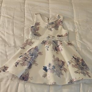 White dress Purple flowers 4T